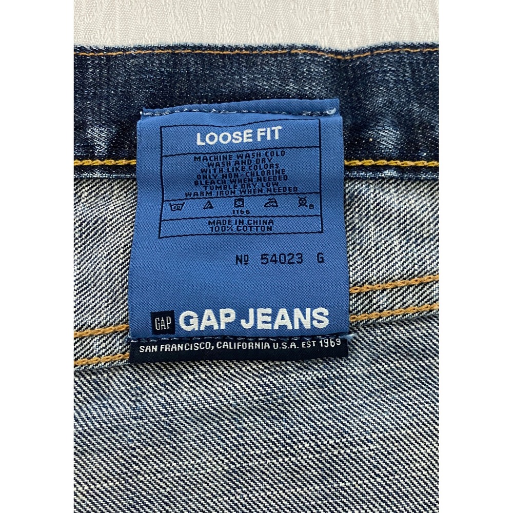Gap 1969 Loose Fit Mens Blue Denim Jeans 36x30 Baggy Wide Leg Medium Wash 54023 - Picture 6 of 10